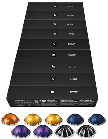 Nespresso Vertuo - Assortiment Top Selection - 90 Capsules Café | Compatible avec les machines Nespresso Vertuo - Format Espresso et Ristretto - Pour une dégustation intense