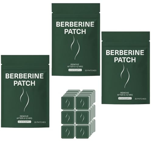 Berberine Transdermal Patches, 30-Day Supply, 8-12 Hour Release, Support for Wellness & Metabolic Health, Convenient Daily Use.