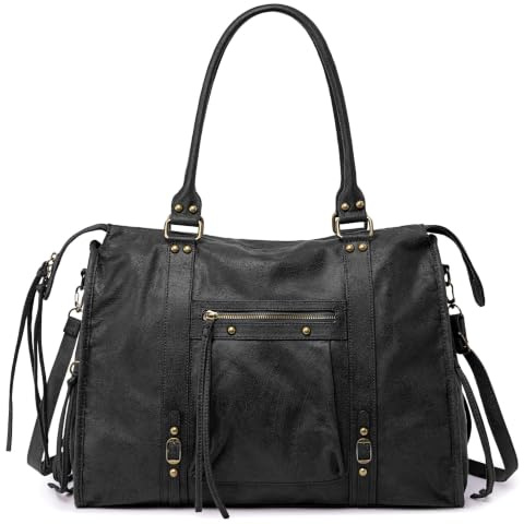 David Jones - Grand Sac à Main Femme Cabas Fourre-Tout Daim Suède, Noir