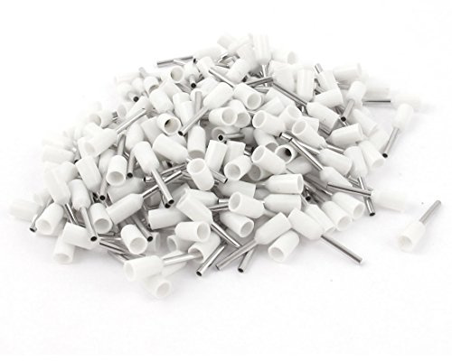 sourcing map 200pcs 0,5mm2 Embout de Câble Embout de Câblage Cosse à Sertir électrique Fil Sertissage Borne Connecteur Terminal 22AWG Isolé Blanc