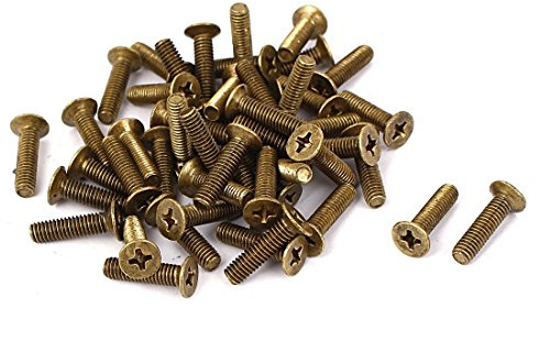 sourcing map 50PCS M4x 16mm Messing PH Phillips Antrieb Senkkopf Schrauben | Metrisches