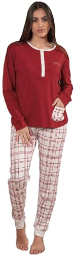Coconuda Pigiama Donna in Caldo Cotone, Art. CNP144 Bordeaux M