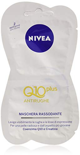 NIVEA Q10 Power Anti-Falten-Gesichtsmaske, straffend, 3 x 15 ml, Feuchtigkeitsmaske mit Coenzym Q10 und Kreatin, Anti-Falten-Maske für alle Hauttypen geeignet