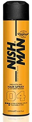 NISHMAN Lacca per Capelli 04 - Extra Strong Hold 400ml - Finitura Firme, Lucentezza Naturale & Volume Extra per Tutti i Tipi di Capelli - Styling Strutturato con Lacca a Lunga Durata