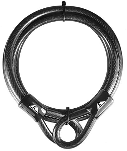 MARQUE Security Steel Cable - 3/8 inch (10 mm) Thick (4', 7', 15', 20' or 30') Vinyl Coated Braided Steel Cable with Double Sealed Looped Ends for U-Lock, Padlock, Disc Lock (4 FT)