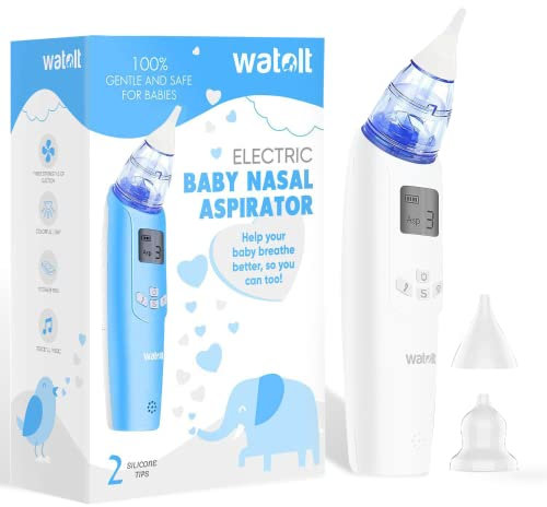 Watolt Baby Nasal Aspirator - Electric Nose Suction for Baby - Automatic Booger Sucker for Infants - Battery Powered Snot Mucus Remover for Kids Toddlers