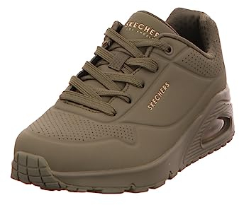 Skechers Damen UNO Stand ON AIR Sneakers, Olive Durabuck, 41 EU