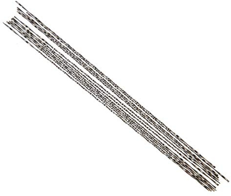 12 Stück Dekupiersägeblätter mit spiralförmigen Zähnen für Holz Metall Kunststoffschneiden Sägen Carve Scroll Reverse Scroll Sägeblatt High Carbon Steel 5,12 Zoll(2#)