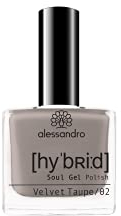 Alessandro Hybrid Lack Velvet Taupe – Helles Taupe – In Nur 3 Schritten - Perfekte Nägel Ohne Led -Bis Zu 10 Tagen Halt!