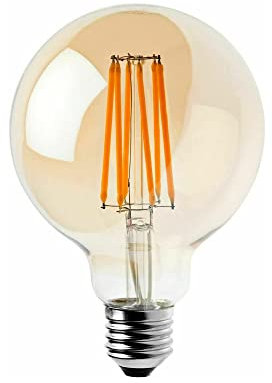 LEDSone Ampoules LED Edison Vintage G95 Globe E27 Vis, 8W Blanc Chaud 2200K, Ampoule Rétro à Filament, Equivalent à Ampoule Incandescente 40W, Dimmable