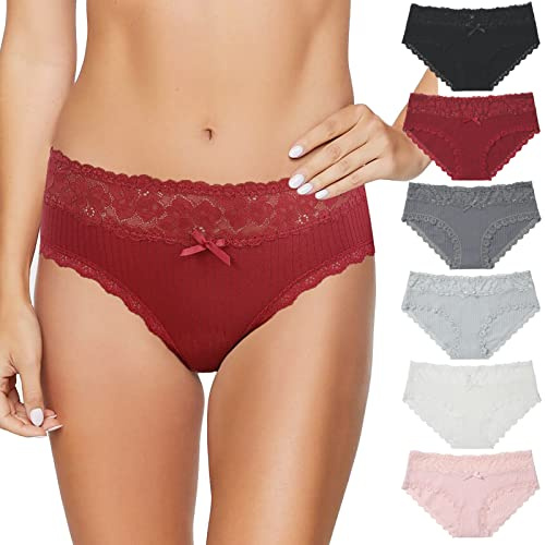 Levao 3/6 Culottes Coton pour Femmes Confort Bikini Slips Respirant Hipster sous-vêtements Multipacks S-XL