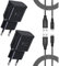 2er-Pack USB Ladegerät Stecker, Schnellladegerät mit 2M Nylon Ladekabel,Typ C Handy Netzteil Adapter für Samsung Galaxy A54 A53 A52 A51 A50 A34 A33 A14 A13 A12 S8 S9 S10 S20 S21 S22 S23 Plus Note 8