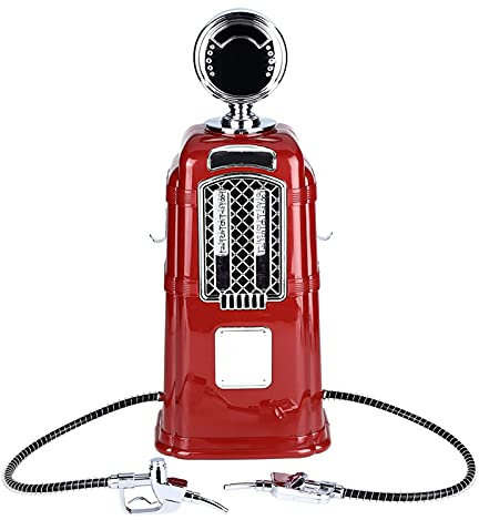 Dispensador de cerveza, gasolinera, 1000 cc, columna de bebidas, columna de bebidas, bomba, alcohol, dispensador de cerveza, para cocinas domésticas, fiestas, bares (rojo)