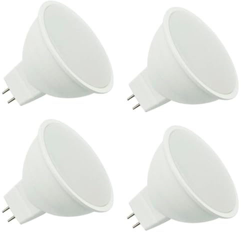 Acan Tradineur - Pack de 4 bombillas LED planas, GU5.3, 7W equivalente a 63W, 630 lúmenes, 6500K, luz blanca fría, eficiencia energética G, 20000 horas - 5 x 5 cm