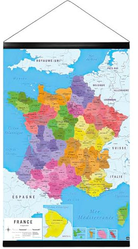 Close Up Carte De France 2017 - Poster (Karte von Frankreich 2017) (Größe: 61cm x 91,5cm) (Poster & Posterleisten)