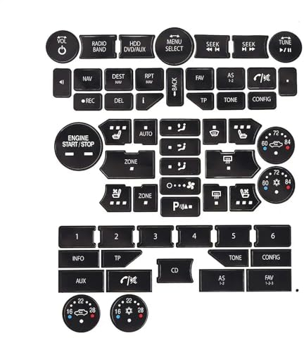 PSRRGZTM Automobilinnenraum Kompatibel Mit SAAB 3. Generation 9-5NG 9-4X, Auto-Klimaanlage, Klima, Temperatur, Radio-Reparatur-Set, Aufkleber, Abziehbilder, Fixierung Abgenutzter Knöpfe