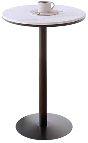 Yopappol Moderner Esszimmer-Bartisch, runder hoher Tisch, Kleiner Kaffee-Besprechungstisch, Beistelltisch für Wohnzimmer, Heimbüro oder Milchtee-Dessert-Shop, Bistrotisch(Size:Height 95cm)