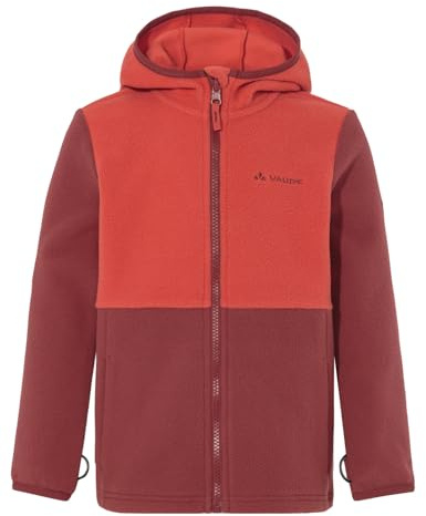 VAUDE Kinder Fleece Jacke Kids Pulex Hooded Jacket II, warm, weich, pflegeleicht und schnelltrocknend, redeva, 122-128