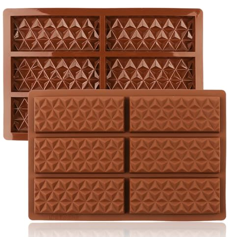 MAEXUS 2 Stück Silikon Schokoladenform,DIY Schokoladenform mit Diamant Dreieck Muster,BPA-frei,Kreative Schokoladenform,wiederverwendbar,DIY-Backformen,Zur Herstellung von Pralinen und Kuchen