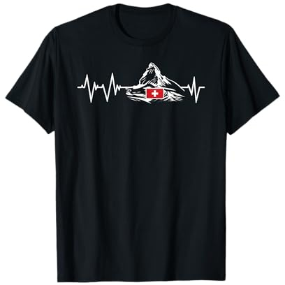 Matterhorn Heartbeat Apparel - Drapeau suisse Helvetia Randonnée T-Shirt