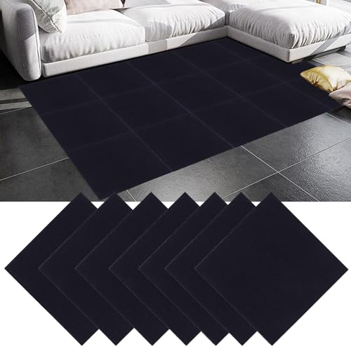 GBACHOOSE Lot de 30 carreaux de moquette autocollants 30 x 30 cm pour moquette, moquette, carrelage, moquette, pour bureau, salon, balcon (bleu foncé)
