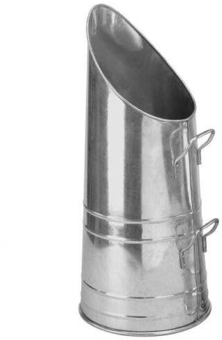 Unibos Heavy Duty | Anthracite 23 |Coal Hod |Bucket Scuttle Galvanised | for Fireplace Fire Side Shovel Poker | Silver |Galvanised Coal Hod New