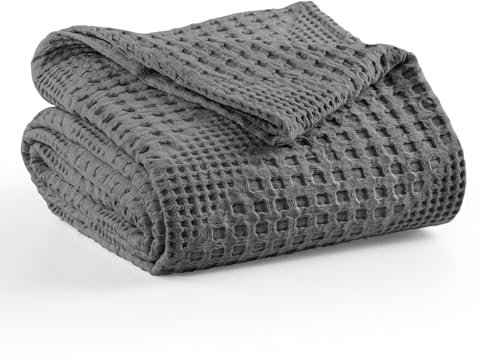 Milam London Couverture Douce 100% Coton pour Fauteuil, canapé, lit Simple | Couvertures et Plaids de canapé | Couvre-lit Simple | Collection Joanna | Gris 120 x 180 cm
