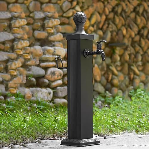 Colonna Da Giardino Esterno, Fontanelle Da Giardino Verticale Con Rubinetto, Rubinetto A Pavimento Con Porta Tubo Da Giardino, Fontana Con Rubinetto Da Esterno, Per Irrigazione Del Giardino(114cm/44.9