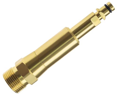 SANTUO Adaptateur de nettoyeur haute pression M22 x 1,5 - Filetage interne pour tuyaux haute pression - Compatible avec Karcher K1 K2 K3 K4 K5 K6 K7 - Laiton - Longueur : 108 mm