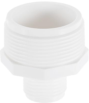 sourcing map Garden Hose Adapter, Male 1.5 NPT x 3/4 GHT Garden Hose Fitting Male Plastic Connector for Tank and Pool Pump Hoses, White