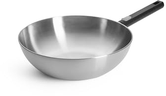 Woll – Logic Steel Wok- und Rührpfanne Ø 30 cm Edelstahl, 10 cm hoch – Induktion – PFAS-freier Antihaft Wok mit abnehmbarem Stiel – für alle Herdarten – robust & backofenfest