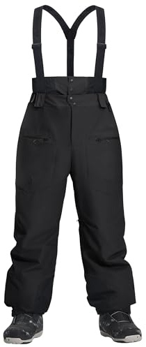Pioneer Camp Pantalon de ski baggy imperméable 15 000 mm – Pantalon de ski avec bretelles réglables et ventilation – Pantalon de snowboard pour homme pour neige profonde – Respirant 7000 g/m²