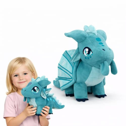 NTSPFU Wings of Fire Dragon Plush Toy - Fire Winged Dragon Plush Pillow - Rainwing Dragon Stuffed Animals - Cute Dragon Doll - Suitable Gifts for Children (Navy)