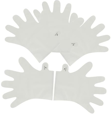 HAPINARY 5 Stück Weiße Handpeeling Handschuhe mit Feuchtigkeitsspendender Wirkung aus Pe und Pp für Sanfte Hautpflege und Exfolierende Handmaske bei Trockenen Händen
