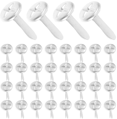 SMASOLO 100 Pezzi Fermagli Brads per Carta con Testa Piatta Rotonda Sicura Chiodi Due Gambe per Scrapbook e Progetti DIY per creatività e Artigianato