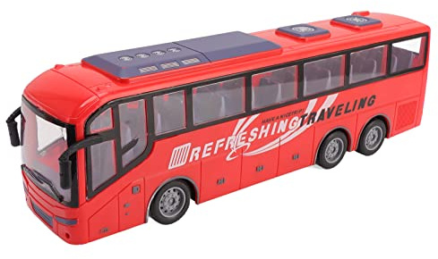 Halearo Auto per Autobus Telecomandata, Giocattolo per Autobus Telecomandato 1/30, Modello di Simulazione Wireless Elettrica di Grandi Dimensioni per RC con Telecomando (Viaggio Rosso)