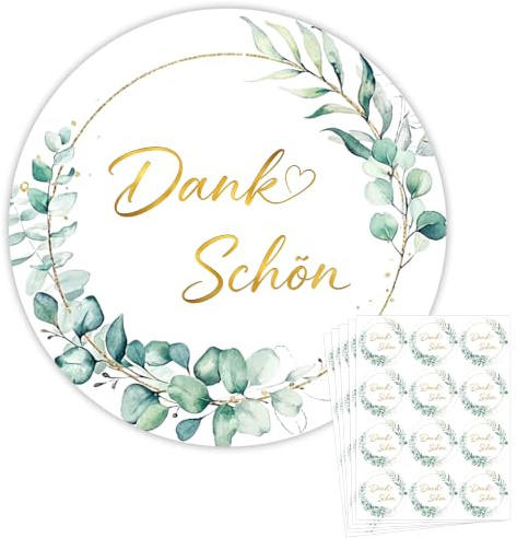 120 Stück Dankeschön Aufkleber (⌀5cm), Danke Aufkleber | Konfirmation, Kommunion, Hochzeit
