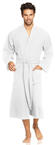 Vossen Damen & Herren Bademantel Wellington-L weiß, XXL