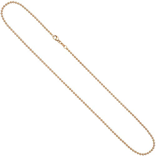 Jobo Damen Kugel-Kette aus 14 Karat 585 Rosegold 2,0 mm 42 cm