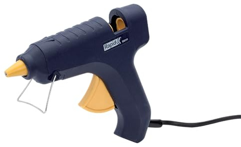 Rapid EG111 Hot Glue Gun - 25W Preheating Mini Glue Gun with 26 Glue Sticks 12mm x 190mm (500g), Silicone Nozzle 1,6mm, 120-240V, Corded UK Plug - Suitable for DIY, Crafts & Repairs, Blue, 5000533