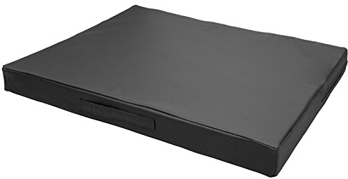 CopcoPet Hundematte Jumbo Schwarz 110 x 80 x 8 cm – Robustes Kunstleder – Waschbar, abwaschbar, rutschfest & pflegeleicht – Für mittelgroße Hunde, Wohnung, Garten, Transportbox, Camping – Extra dick