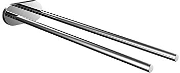 emco ROUND Handtuchhalter zweiarmig zur Wandmontage, starrer Badetuchhalter aus Metall, hochwertige Handtuchstange für zwei Handtücher, chromfarben, Chrom