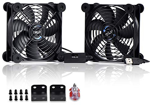 SCCCF Dual 120mm Quiet USB Cooling Fan with Speed Control - 5V Portable Fan for TV， Gaming Console Cooling，Electronics, Router, DVR, PS5/Xbox/PC Cabinet,&Computer