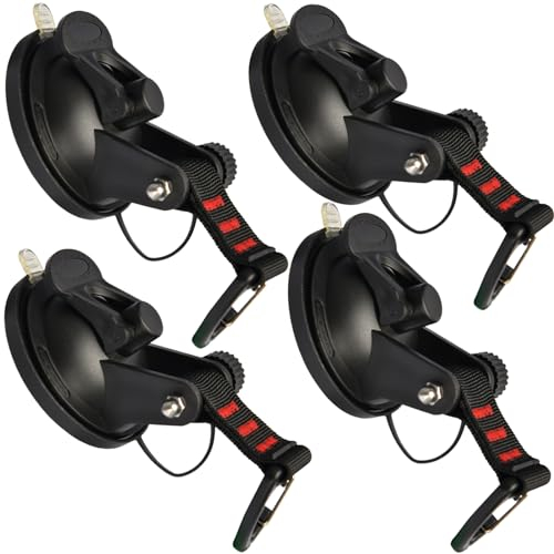 Saugnapf Haken - Saugnapf Haken Extra Stark 4 Stücke Set Auto Saugnäpfe Saugnapf Camping für Auto Saugnapf, Sonnensegel, Vorzelte, Seitenmarkise, Boot, Wohnmobil, Haushalt