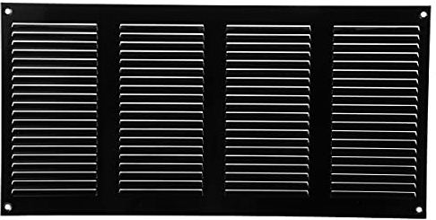 Vent Systems Rejilla de ventilación de Metal para Rejilla de ventilación de 200 x 400 mm, Color Negro