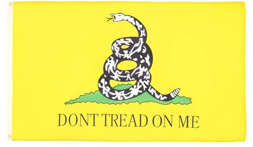 AZ FLAG Bandera Gadsden No me pises 90x60 cm Poliéster 100D 2 Ojales | Uso interior y exterior Enseña americana costuras dobles y bordes reforzados con ojales metálicos