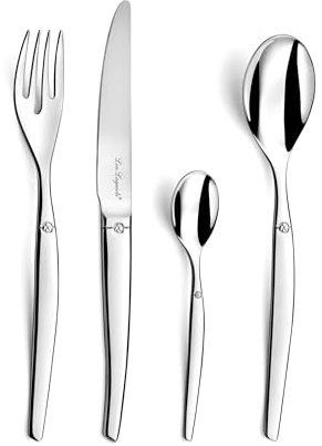 Lou Laguiole Besteckset JET, Tafelbesteck, Besteck Set 6 Personen, Edelstahl poliert, spülmaschinenfest, 24-teilig