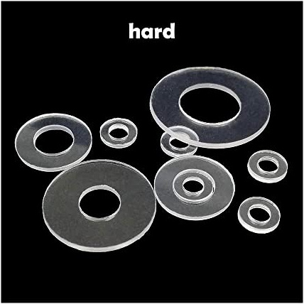 100 piezas de plástico duro suave PVC Junta transparente Arandela plana,hard,M5x12x1mm
