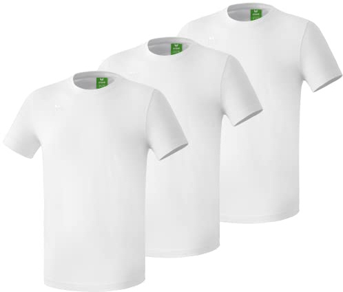 Erima unisex - vuxen 3-pack lagsport T-Shirt (260014), vit, L