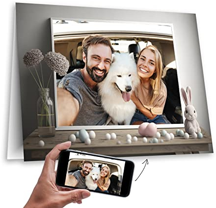 Geschenk Osterkarte personalisiert mit deinem Foto XL-Klappkarte DIN A4 mit Umschlag Ostern, Grußkarte (Ostereier 04)